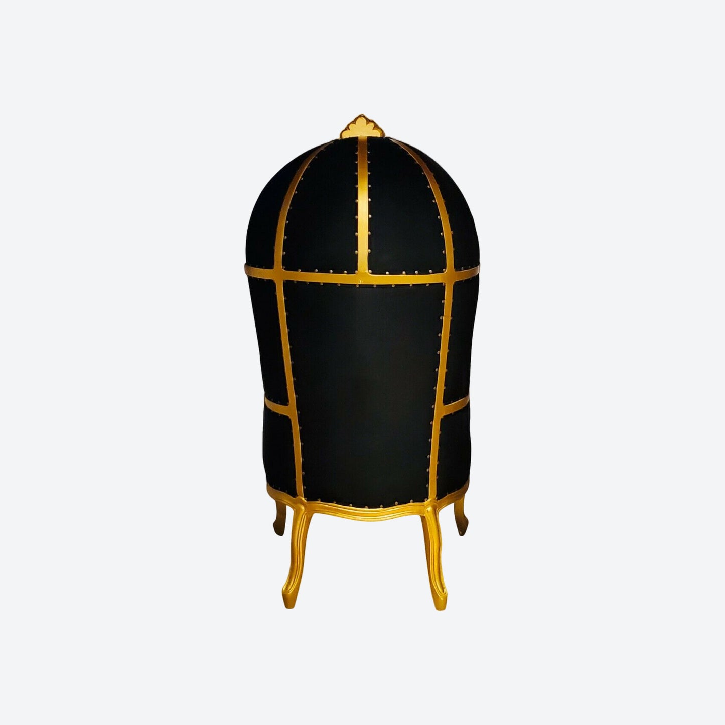 BLACK ORGANIC CANVAS FABRIC UMBRELLA/BALLOON CEDAR WOOD CHAIR (GOLD) - AU- SKU 1003B