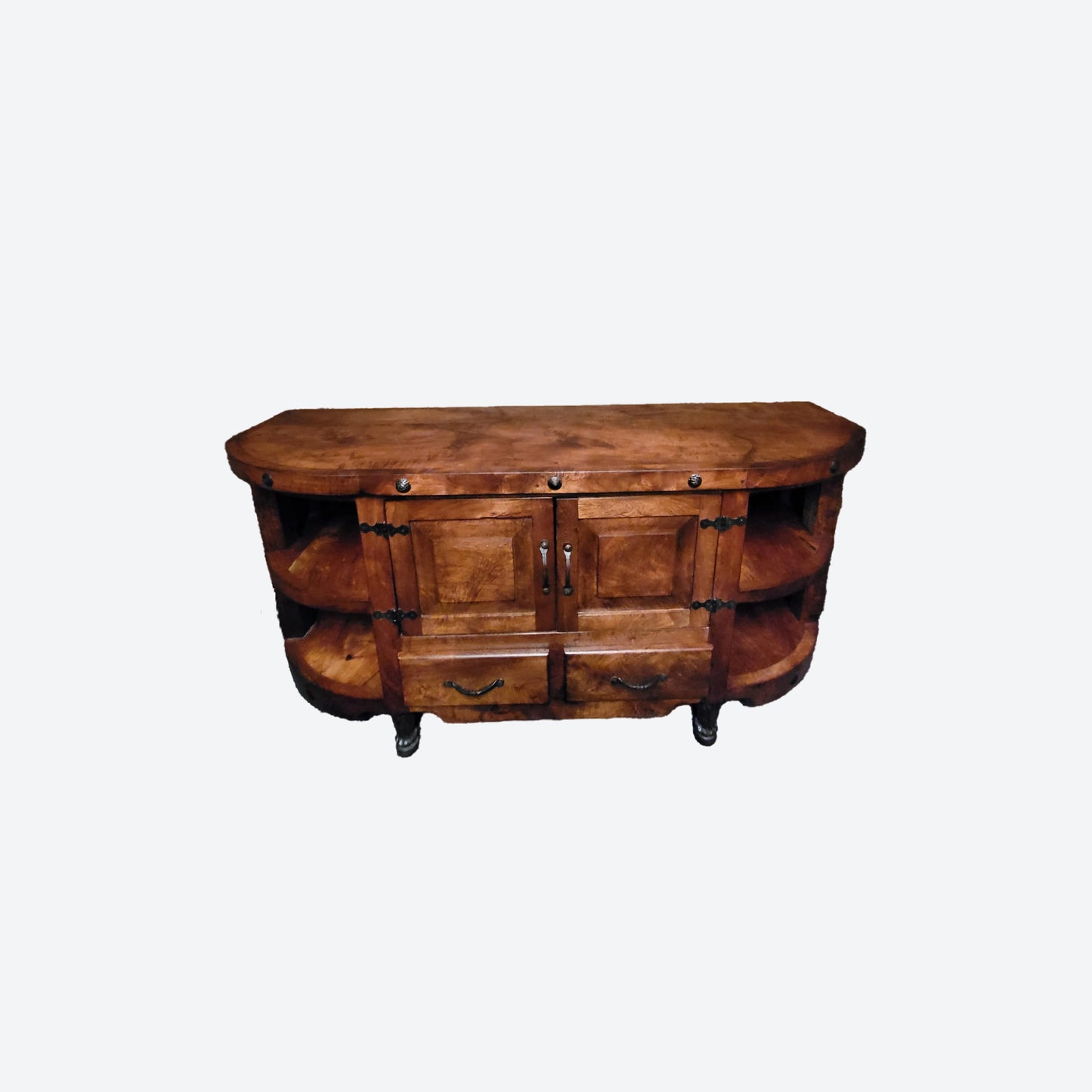 Mesquite WOOD BAR WITH HAMMERED ACCENTS -SK-SKU 1020