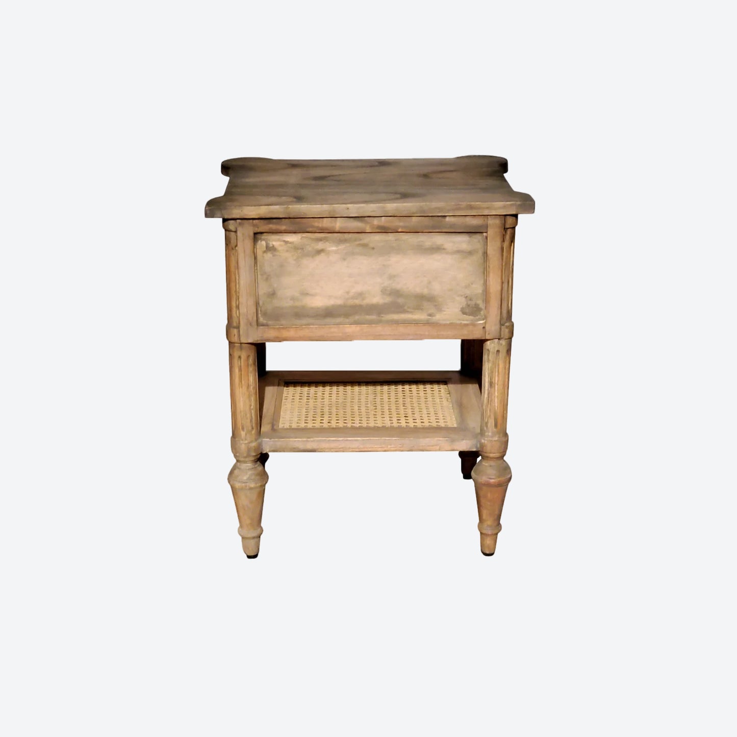 CONTEMPORARY WHITE CEDAR RATTAN SIDE TABLE -SK- SKU 1033