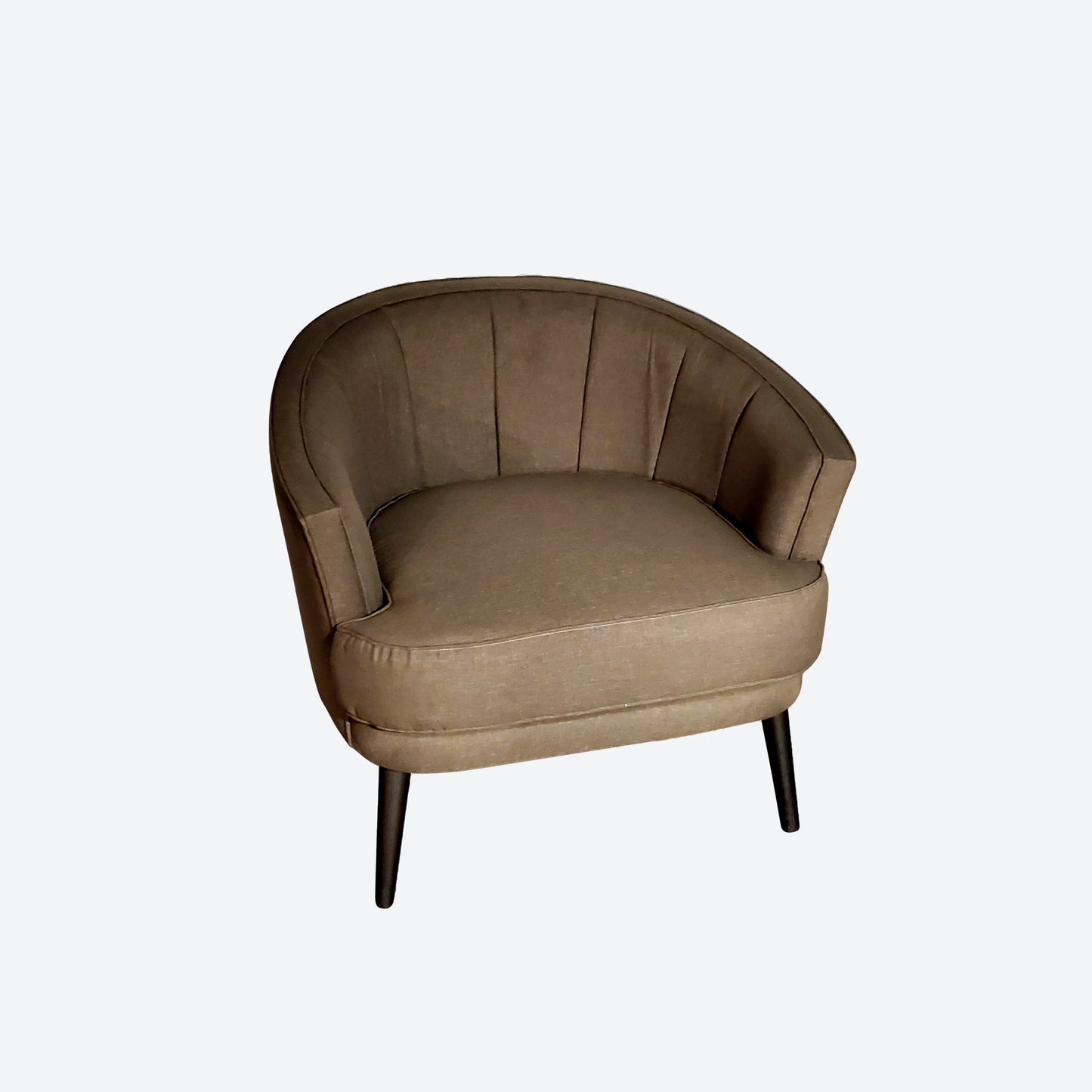 MID CENTURY MODERN LIGHT GRAY SOFA/ ACCENTS CHAIR WITH CEDAR LEGS -SK -SKU 1051