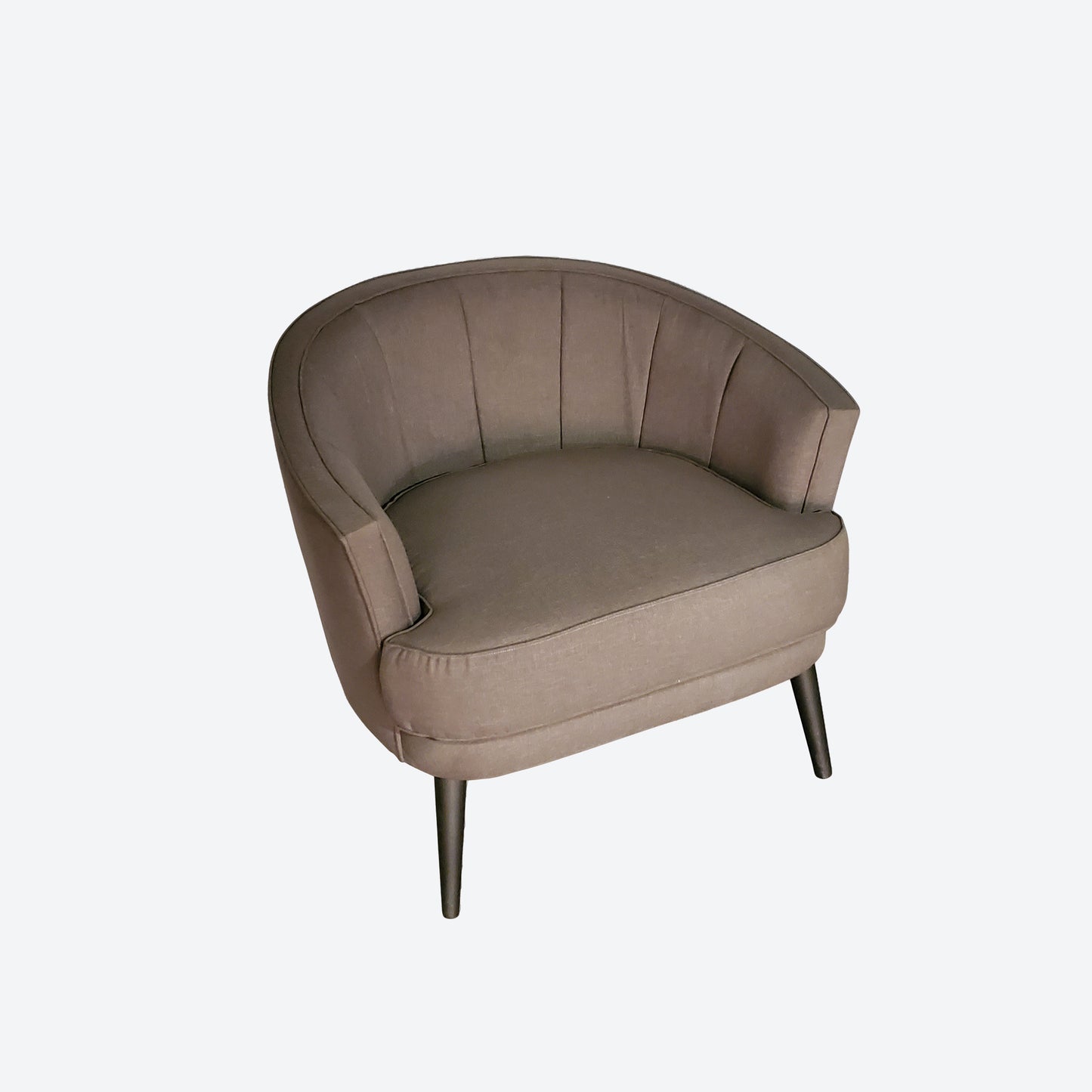 MID CENTURY MODERN LIGHT GRAY SOFA/ ACCENTS CHAIR WITH CEDAR LEGS -SK -SKU 1051