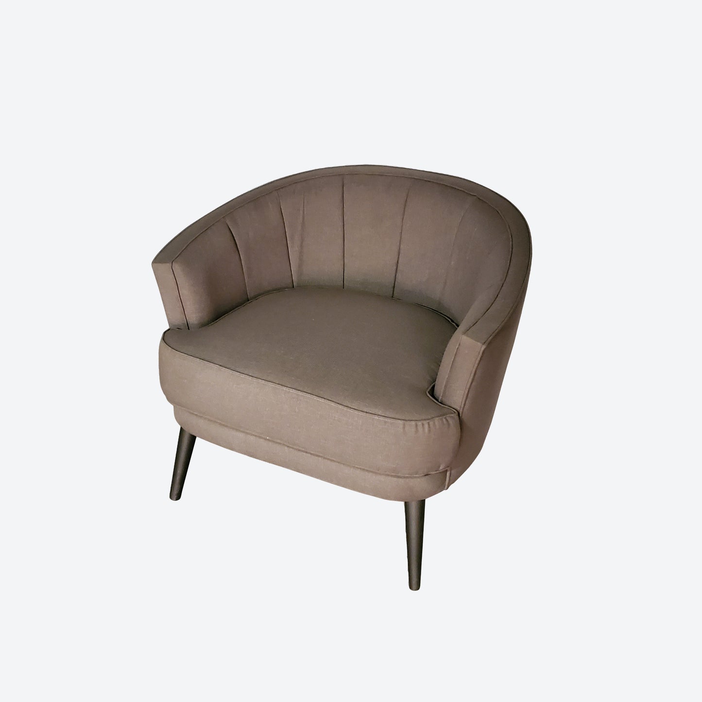 MID CENTURY MODERN LIGHT GRAY SOFA/ ACCENTS CHAIR WITH CEDAR LEGS -SK -SKU 1051