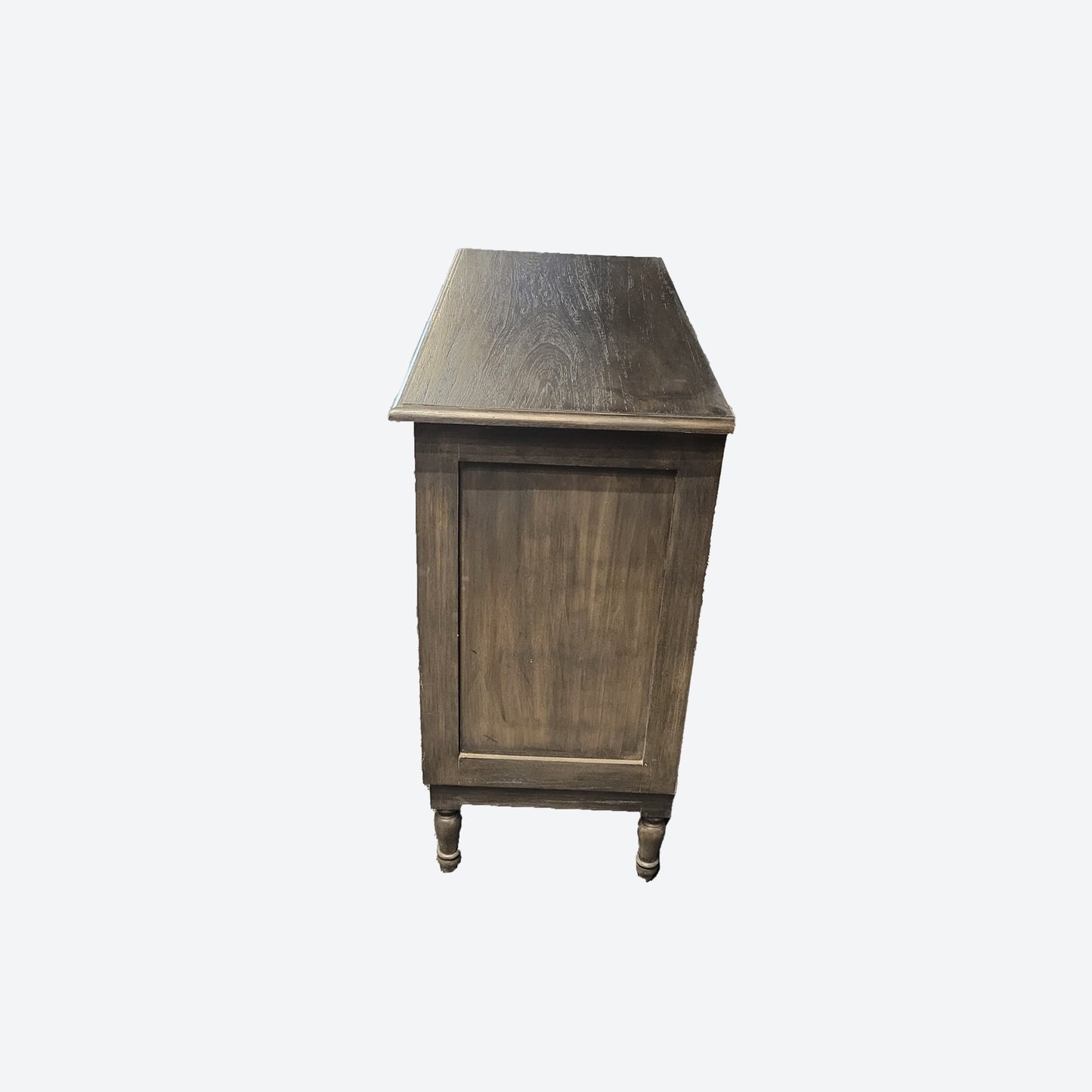Dark Gray Center Console Table With Metal Panels -SK - SKU 1061