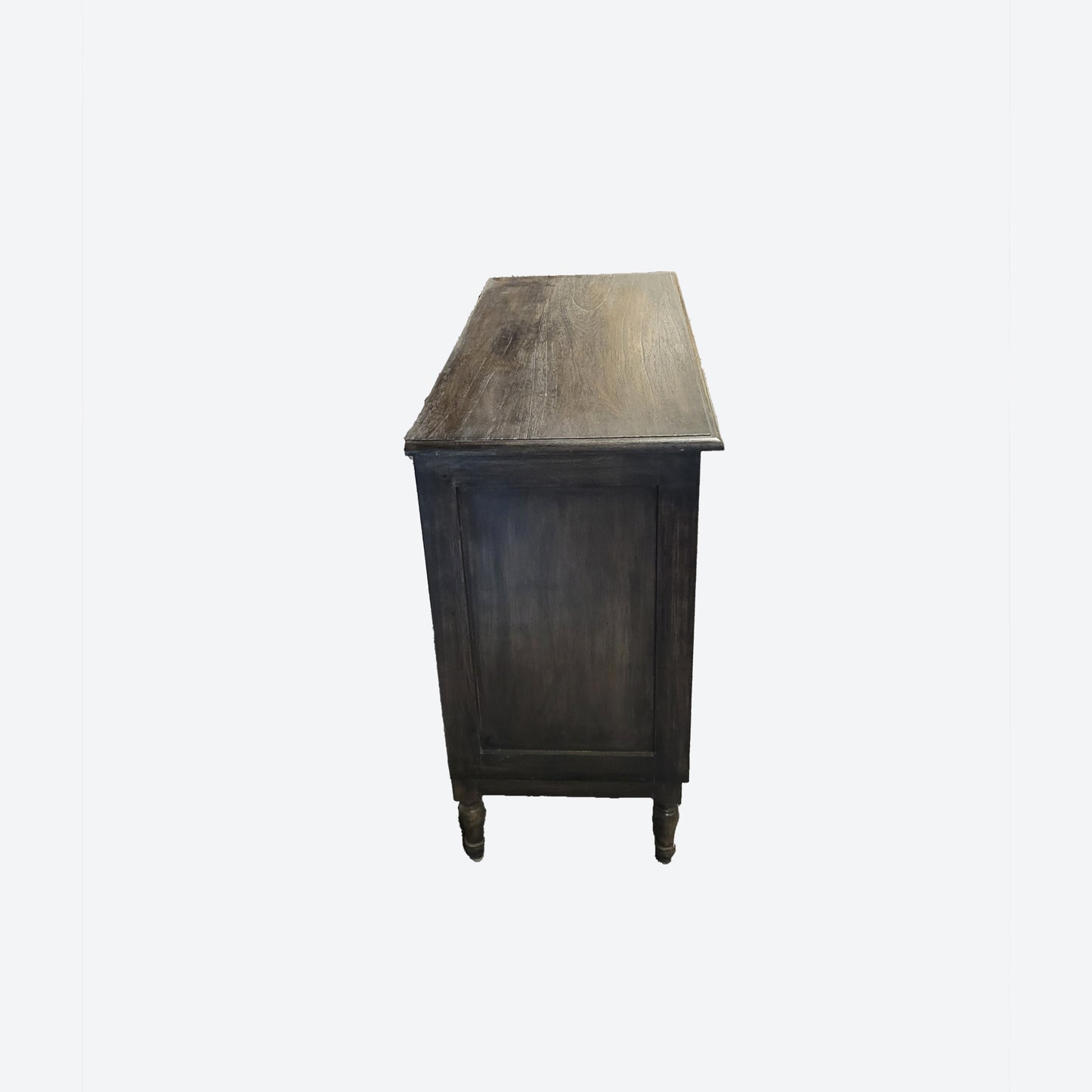 Dark Gray Center Console Table With Metal Panels -SK - SKU 1061