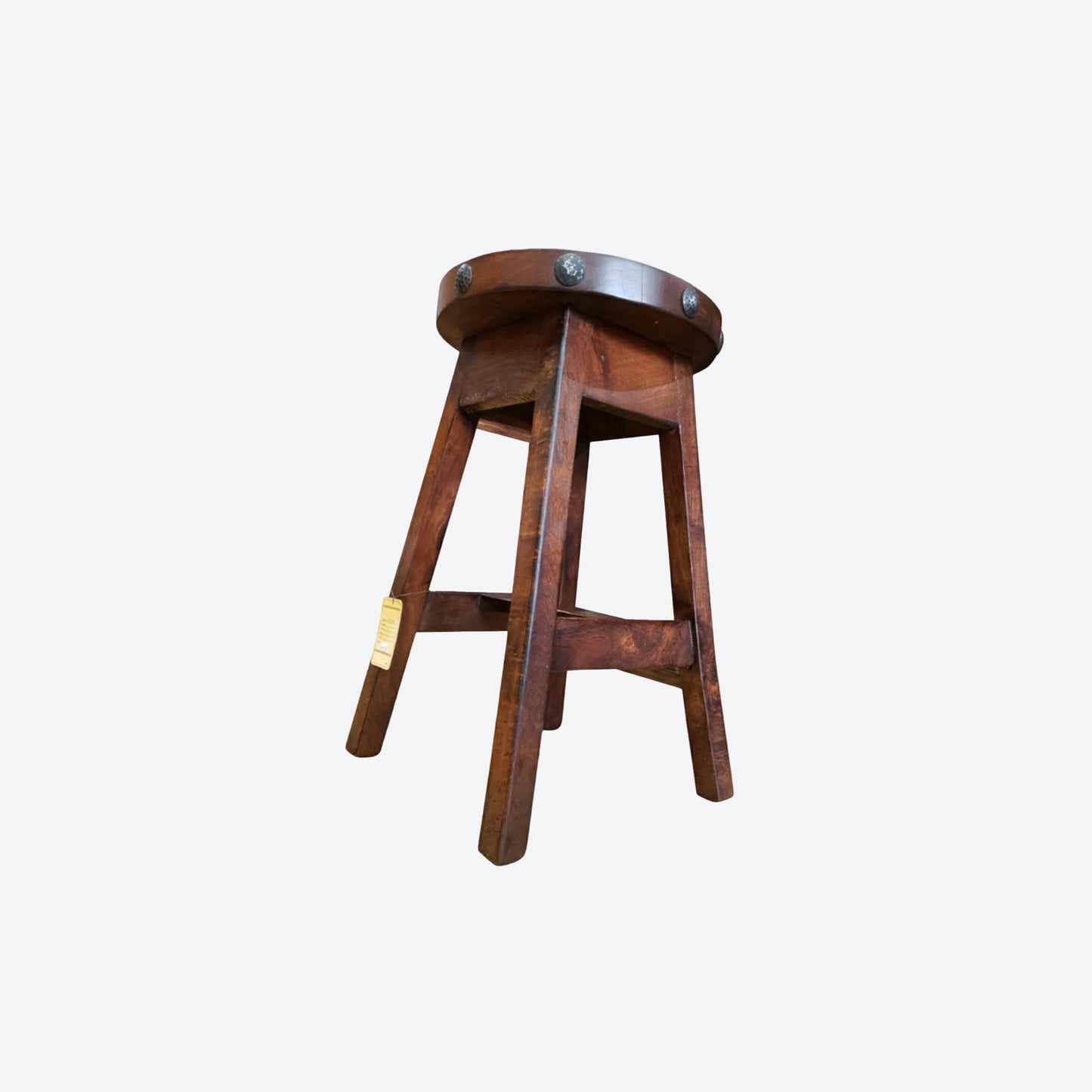 Mesquite WOOD STOOLS WITH HAMMERED ACCENTS -SK- SKU 1069