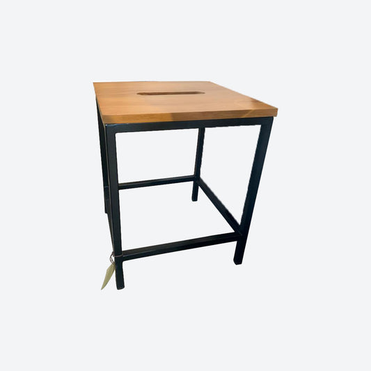 Teak Stool With Metal Legs (HOLE) - SK- SKU 1078