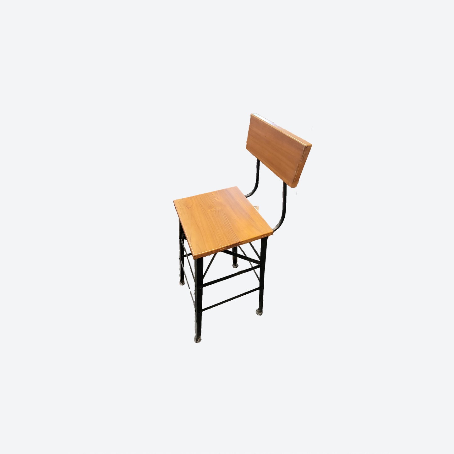 TEAK BARSTOOL WITH METAL LEGS -SK- SKU 1080