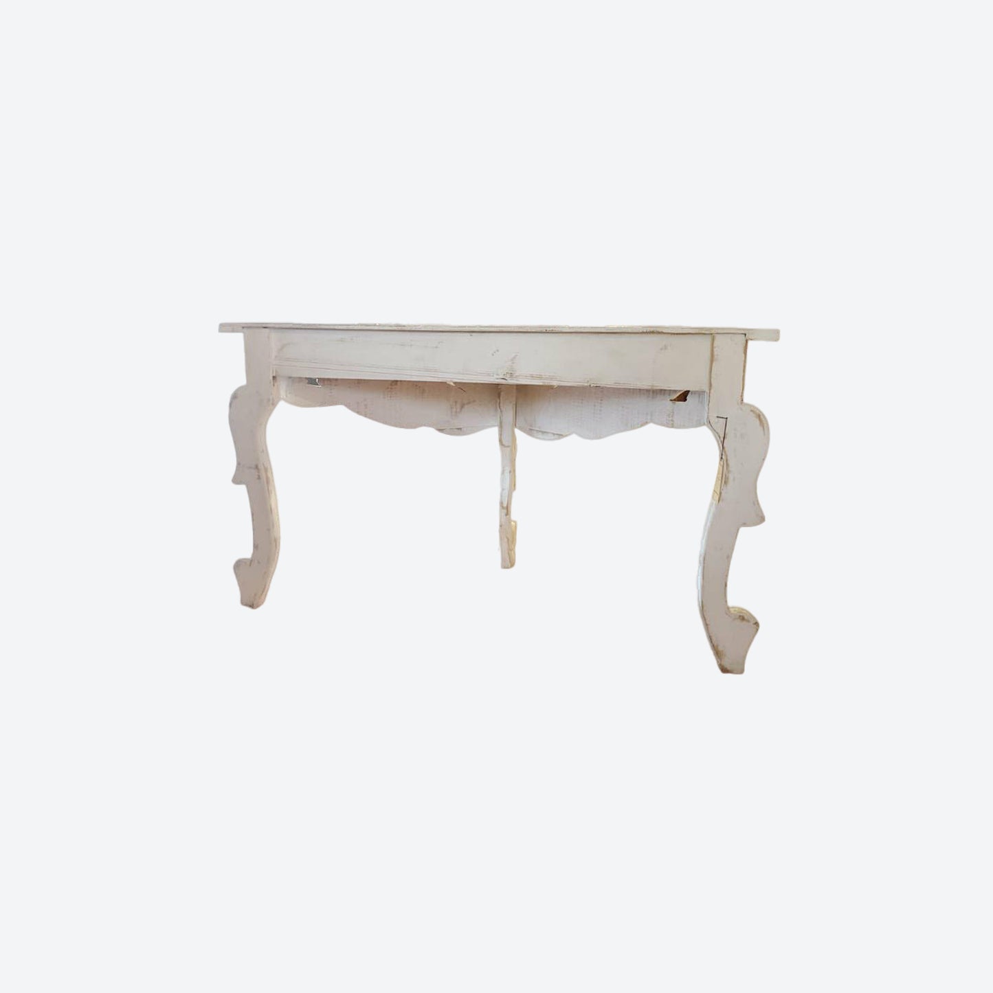 WHITE CEDAR WOOD CONSOLE TABLE WITH LIGHT BROWN ACCENTS -SK (SKU1095)
