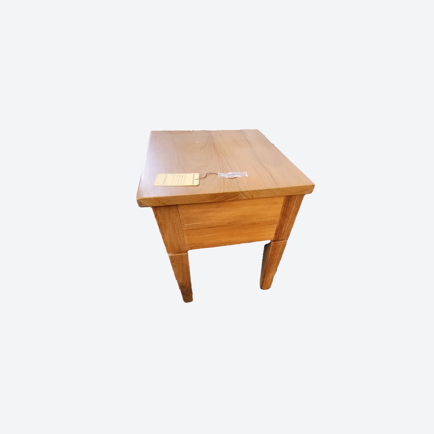 MID CENTURY TEAK SIDE/ ACCENT TABLE WITH 3D RIDGES -SK- SKU 1115