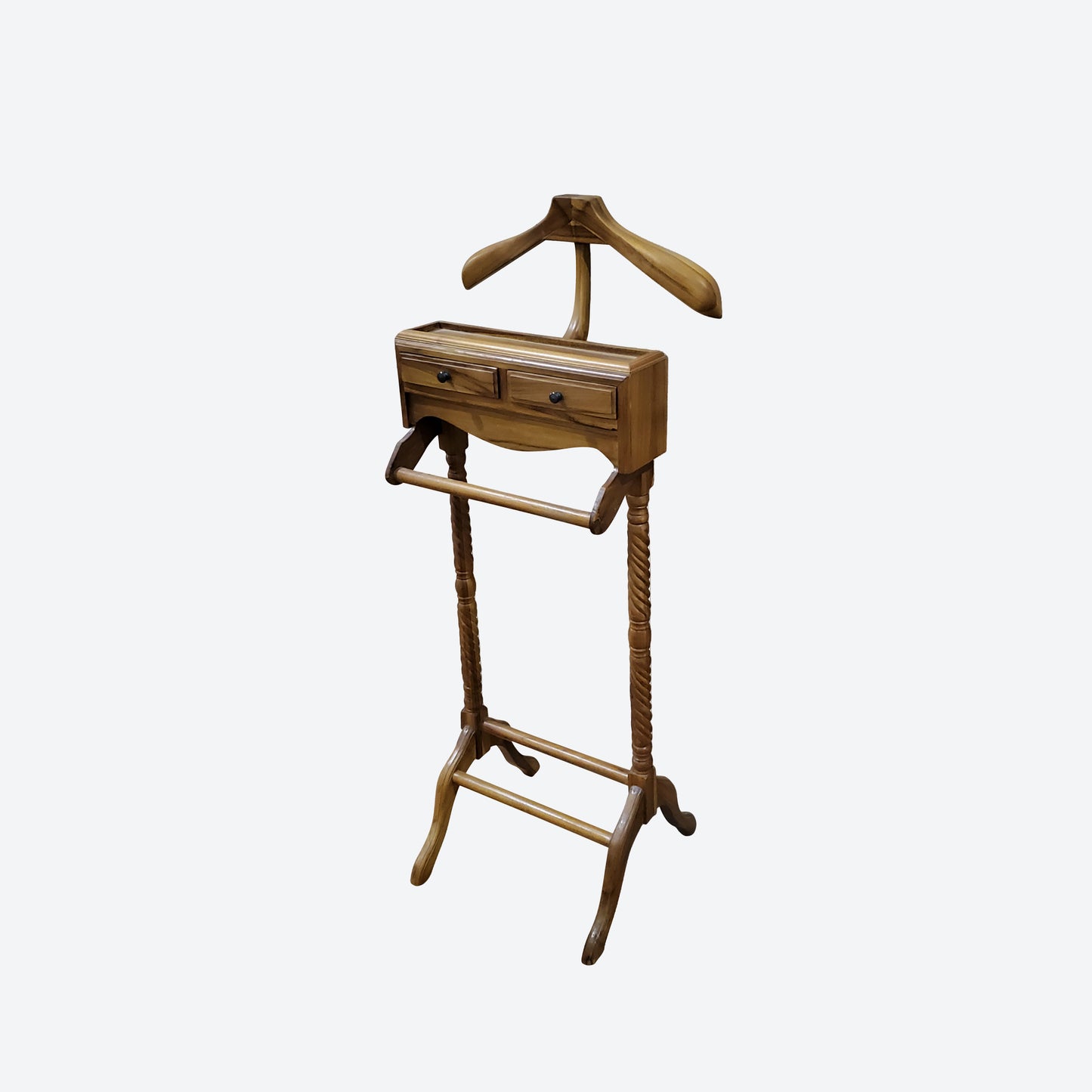 TEAK Curved POLE CLOTHES HANGER WITH DRAWERS -SK- SKU 1125