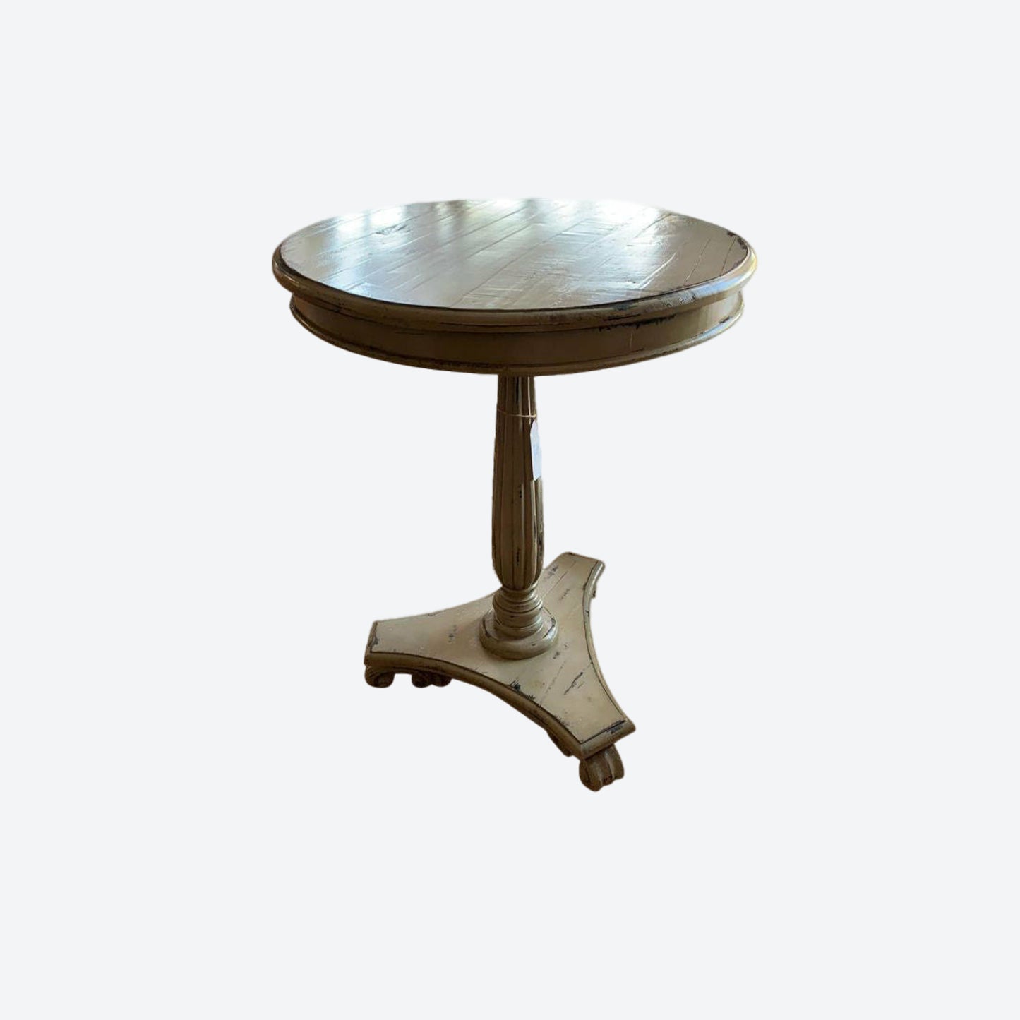 Rustic GREEN SIDE TABLE WITH RIDGE ACCENTS -SK- SKU 1128