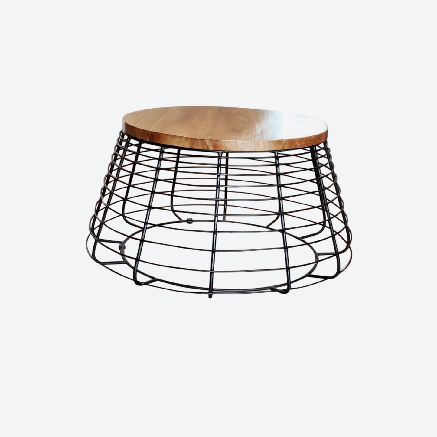 Teak Tabletop Dome Coffee/SIDE TABLE WITH METAL BASE -SK- SKU (1133)