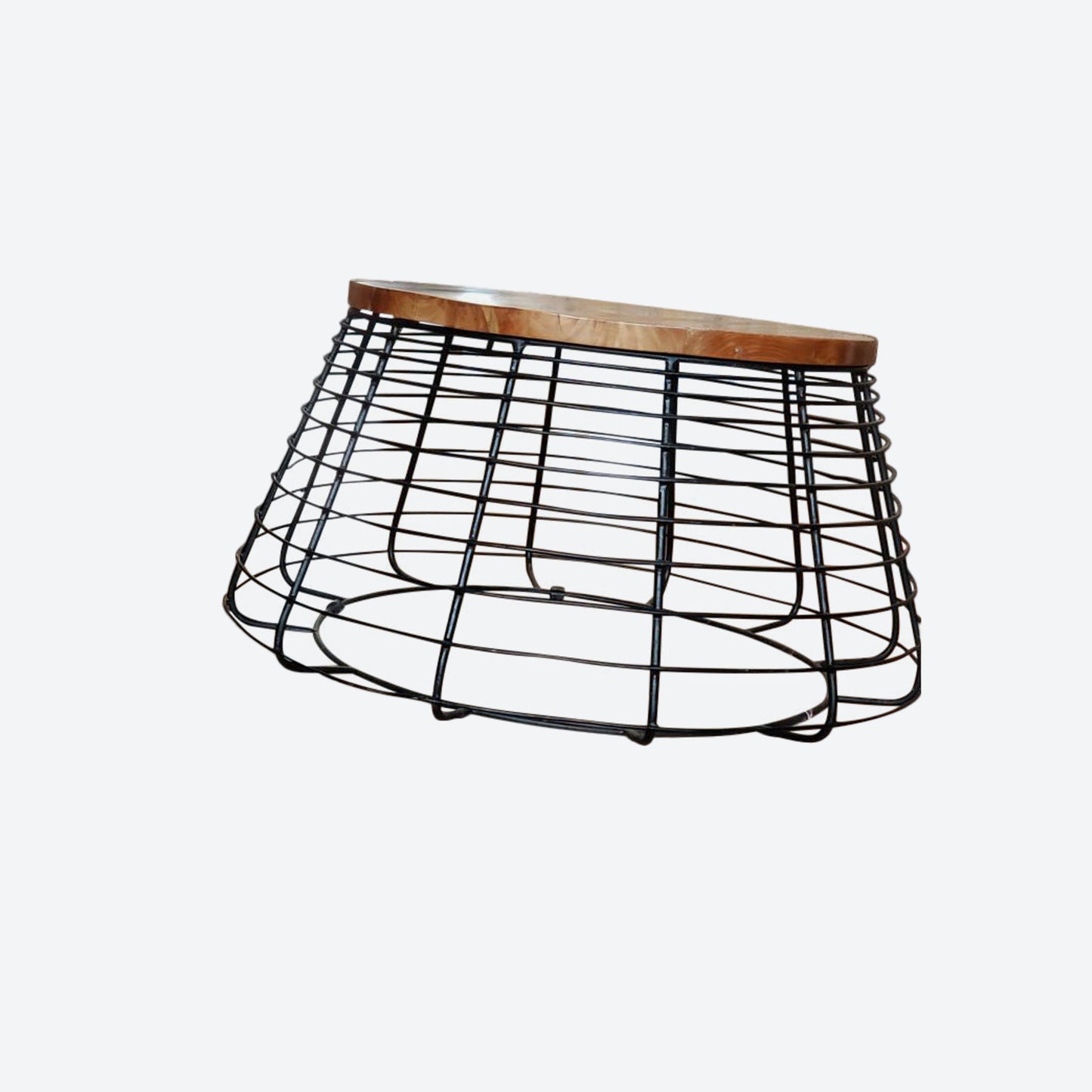 Teak Tabletop Dome Coffee/SIDE TABLE WITH METAL BASE -SK- SKU (1133)