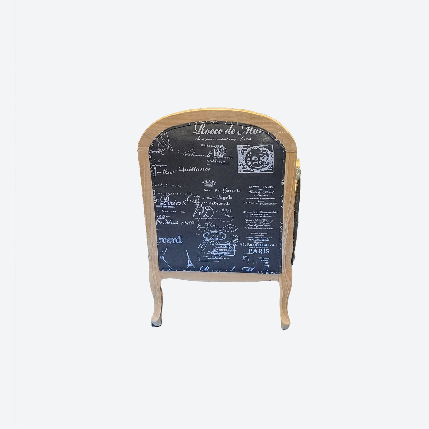 BLACK ORGANIC FABRIC LIGHT BROWN CEDAR WOOD ACCENT CHAIRS- SK- SKU1000