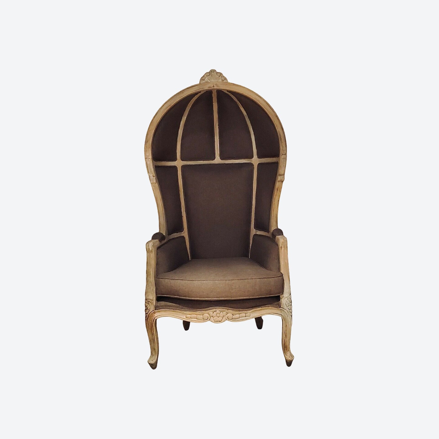 BROWN ORGANIC CANVAS FABRIC UMBRELLA/BALLOON CEDAR WOOD CHAIR (NATURAL) - AU- SKU 1003F