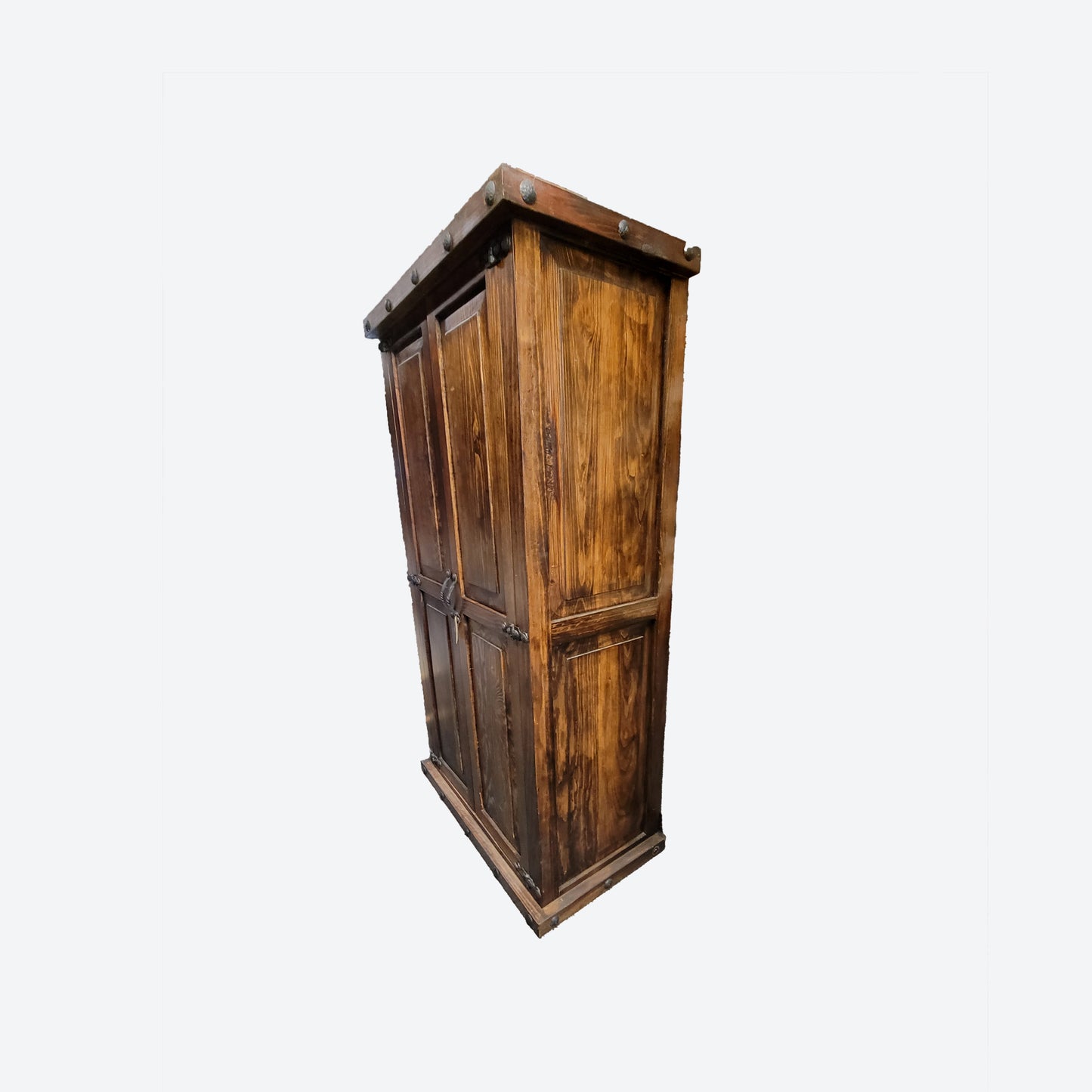 BROWN Mesquite  WOOD CLOSET WITH HAMMERED ACCENTS- SK (SKU1009)