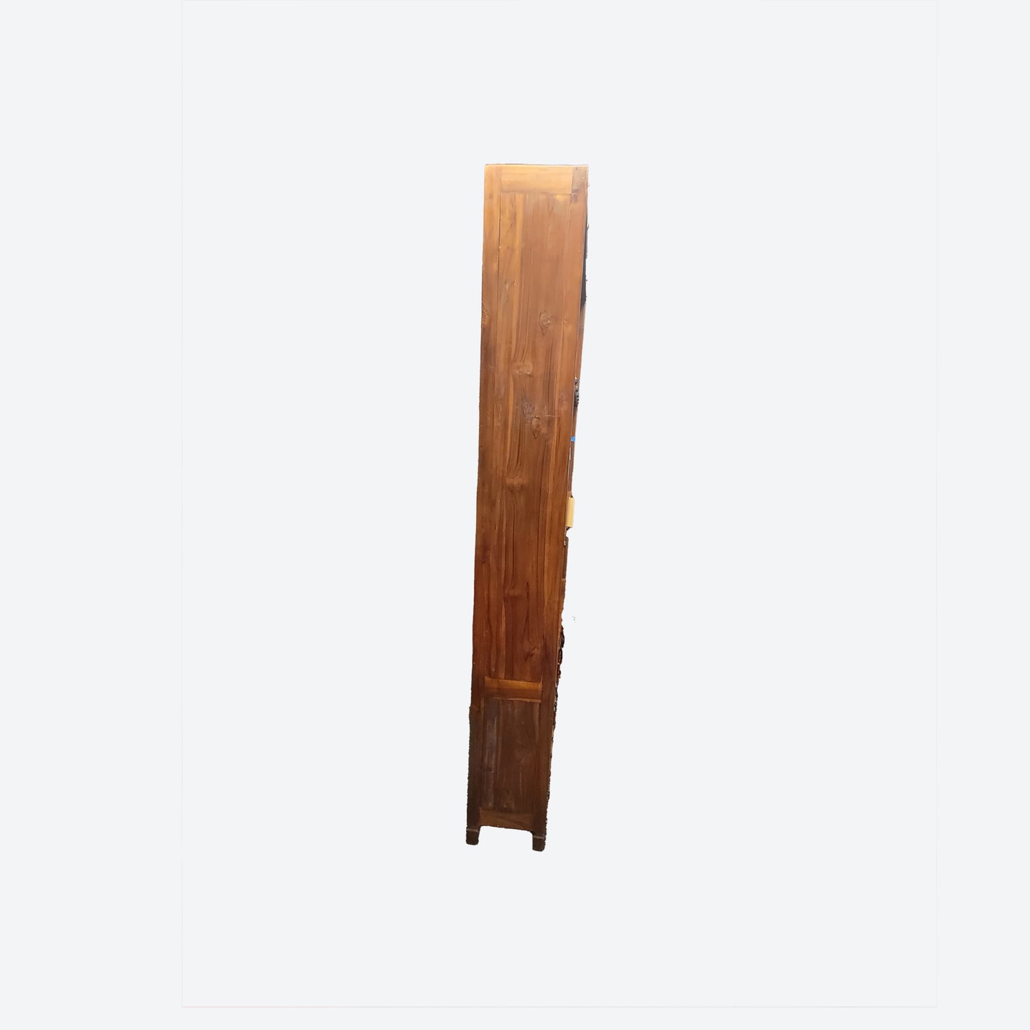 BROWN Teak  WOOD CABINET WITH HAMMERED ACCENTS -SK- SKU 1011