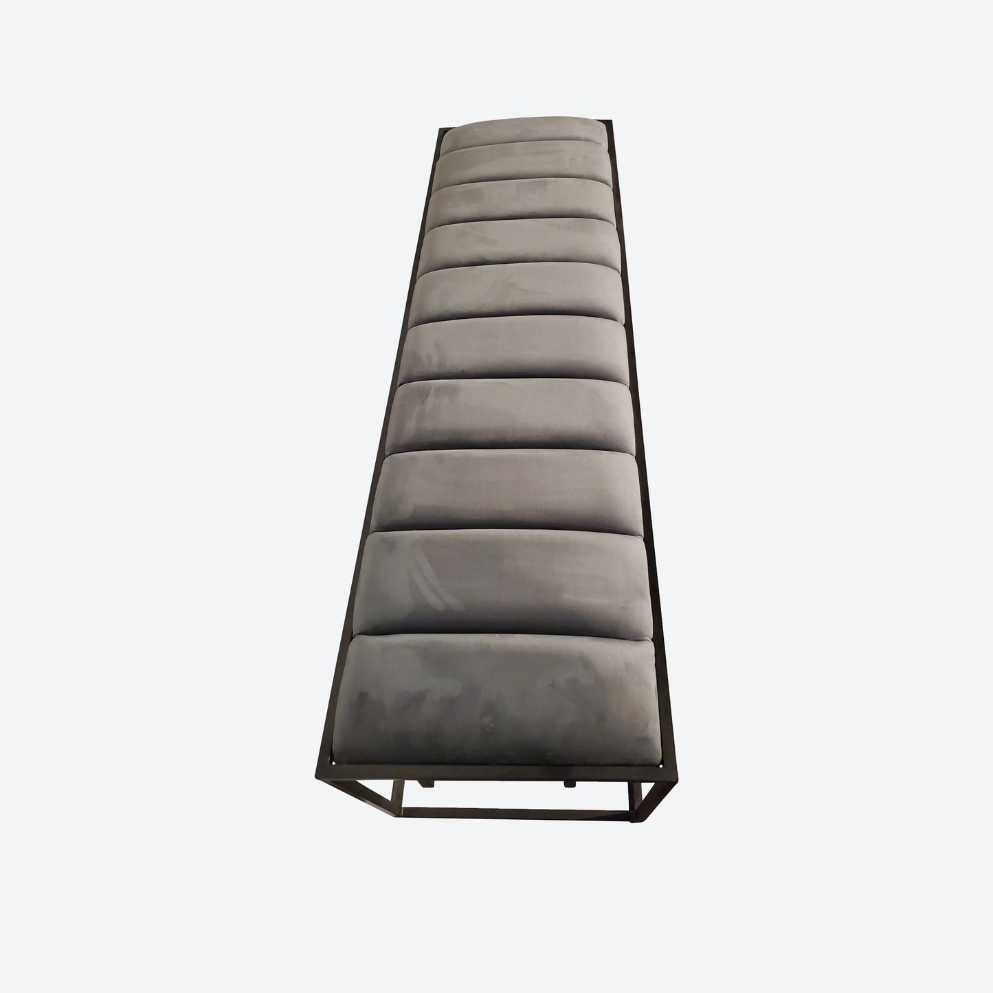 LIGHT GRAY VELVET BENCH- SK- SKU 1023