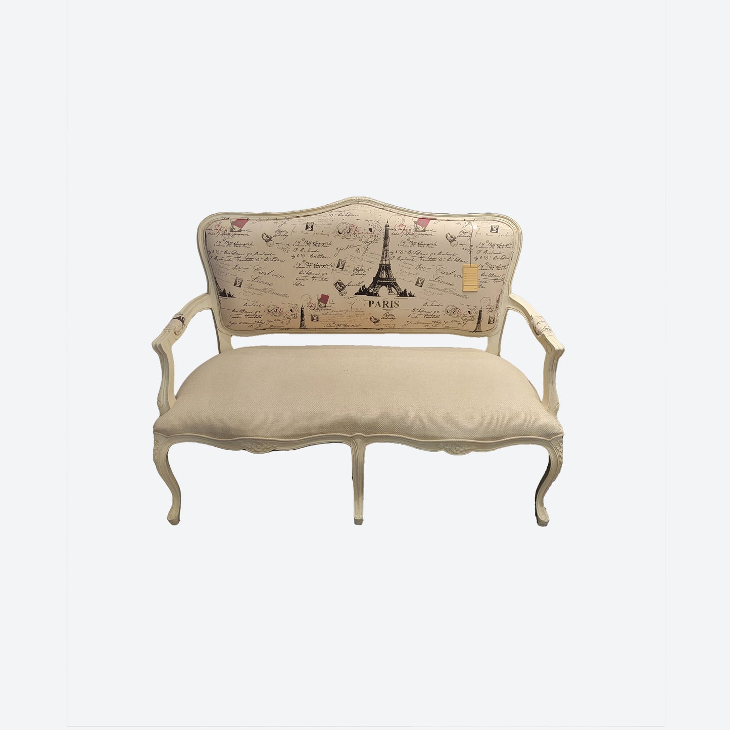 ORGANIC CANVAS FABRIC CEDAR WOOD WITH WHITE TRIM [PARIS] -SK- SKU 1024
