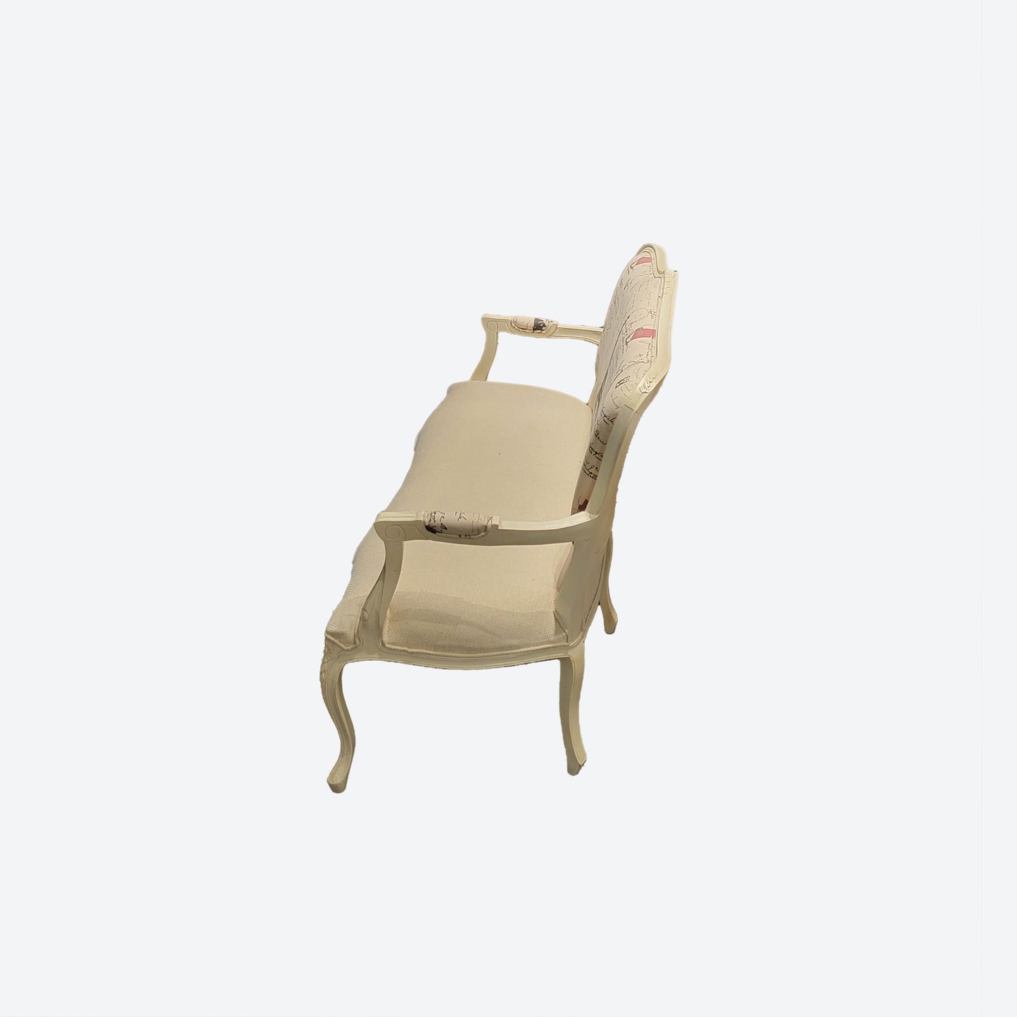 ORGANIC CANVAS FABRIC CEDAR WOOD WITH WHITE TRIM [PARIS] -SK- SKU 1024