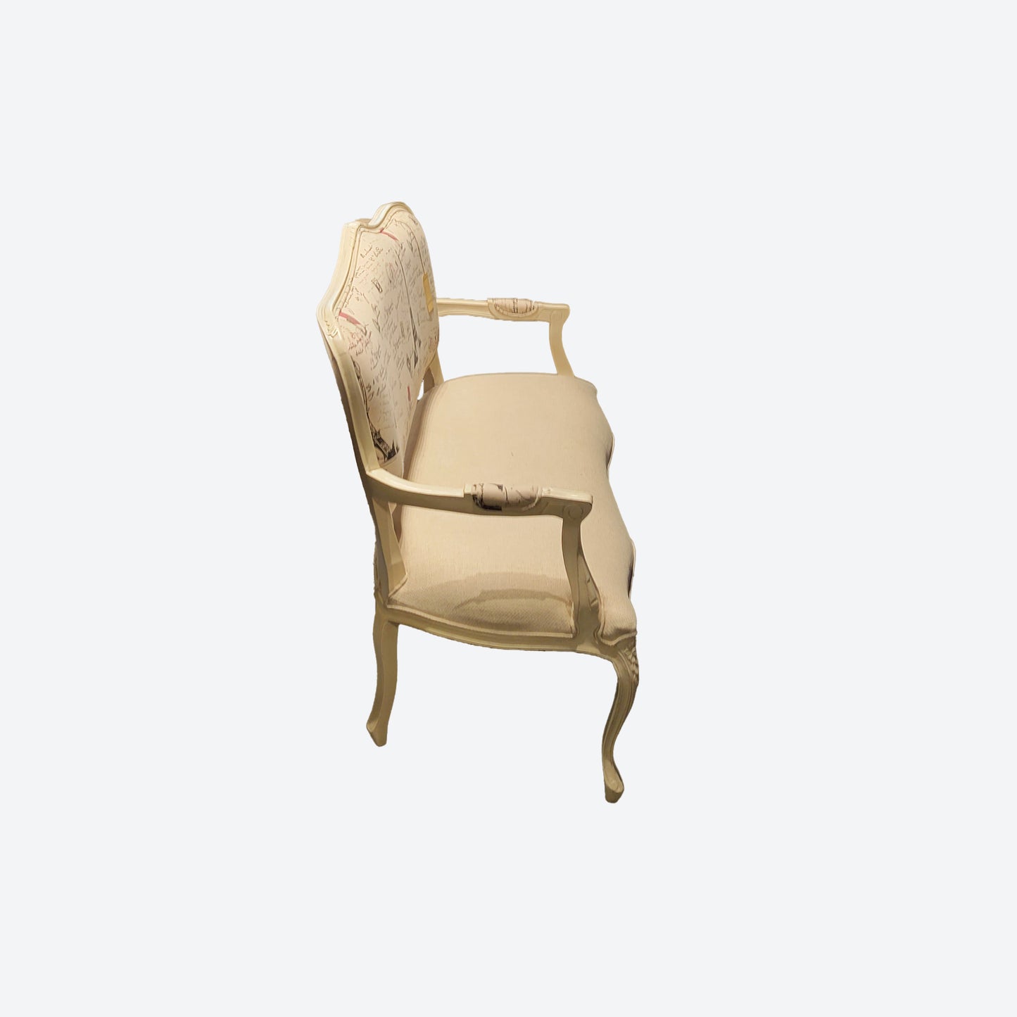 ORGANIC CANVAS FABRIC CEDAR WOOD WITH WHITE TRIM [PARIS] -SK- SKU 1024