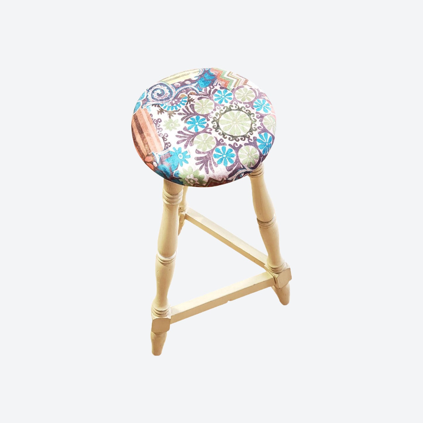 MULTICOLOR CEDAR WOOD BARSTOOL -SK (SKU 1030)