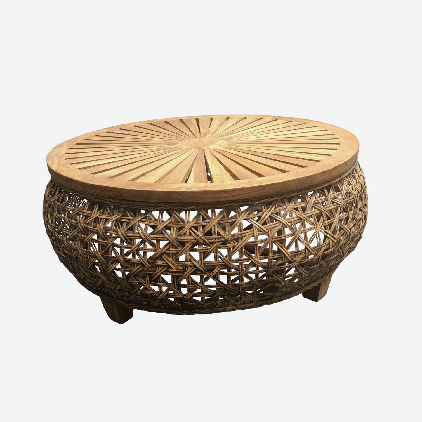 TEAK RATTAN CENTER TABLE -SK- SKU 1034