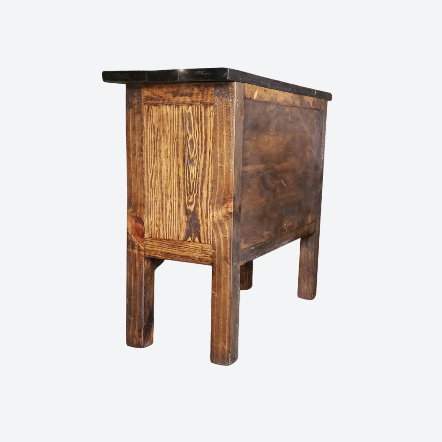 BROWN Mesquite  WOOD CABINET WITH HAMMERED ACCENTS -SK (SKU 1014)
