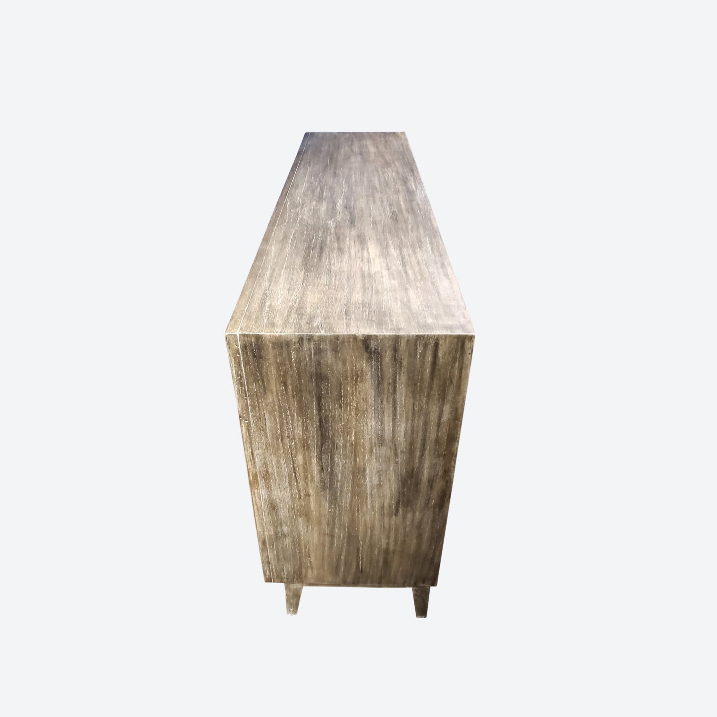 DARK GRAY CEDAR WOOD CENTER CONSOLE TABLE WITH PANELS -SK (SKU 1056)