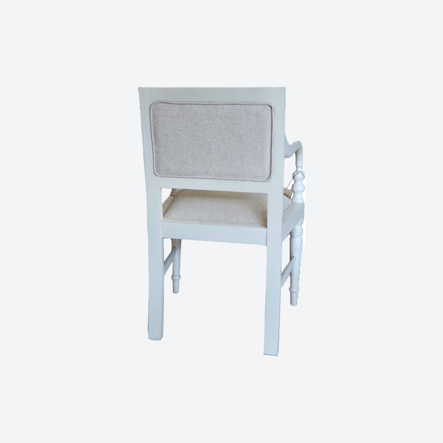 CEDAR WOOD CHAIR WITH WHITE TRIM AND ORGANIC FABRIC CANVAS PRINT [COFEE DESIGN]  -SK- SKU 1059