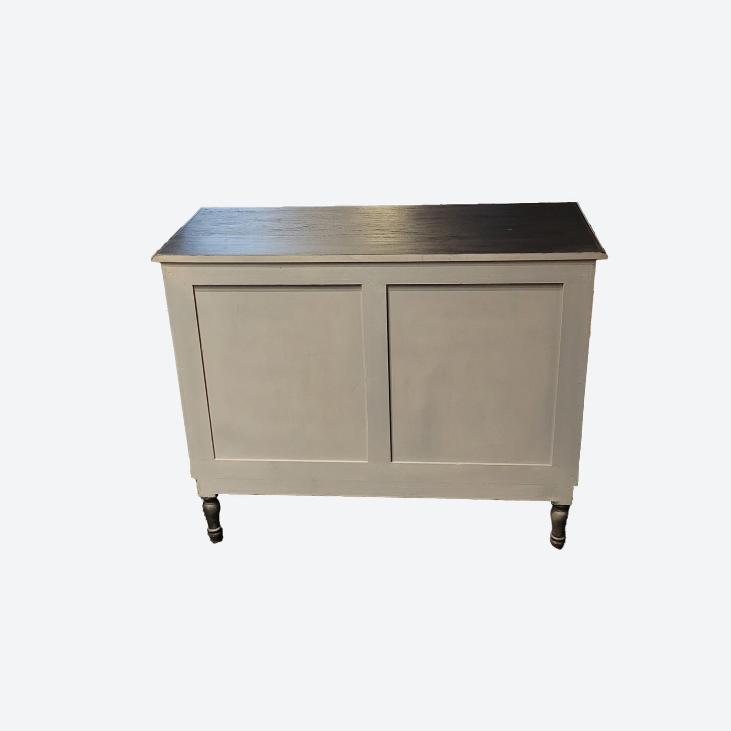 Dark Gray Center Console Table With Metal Panels  -SK - SKU 1061