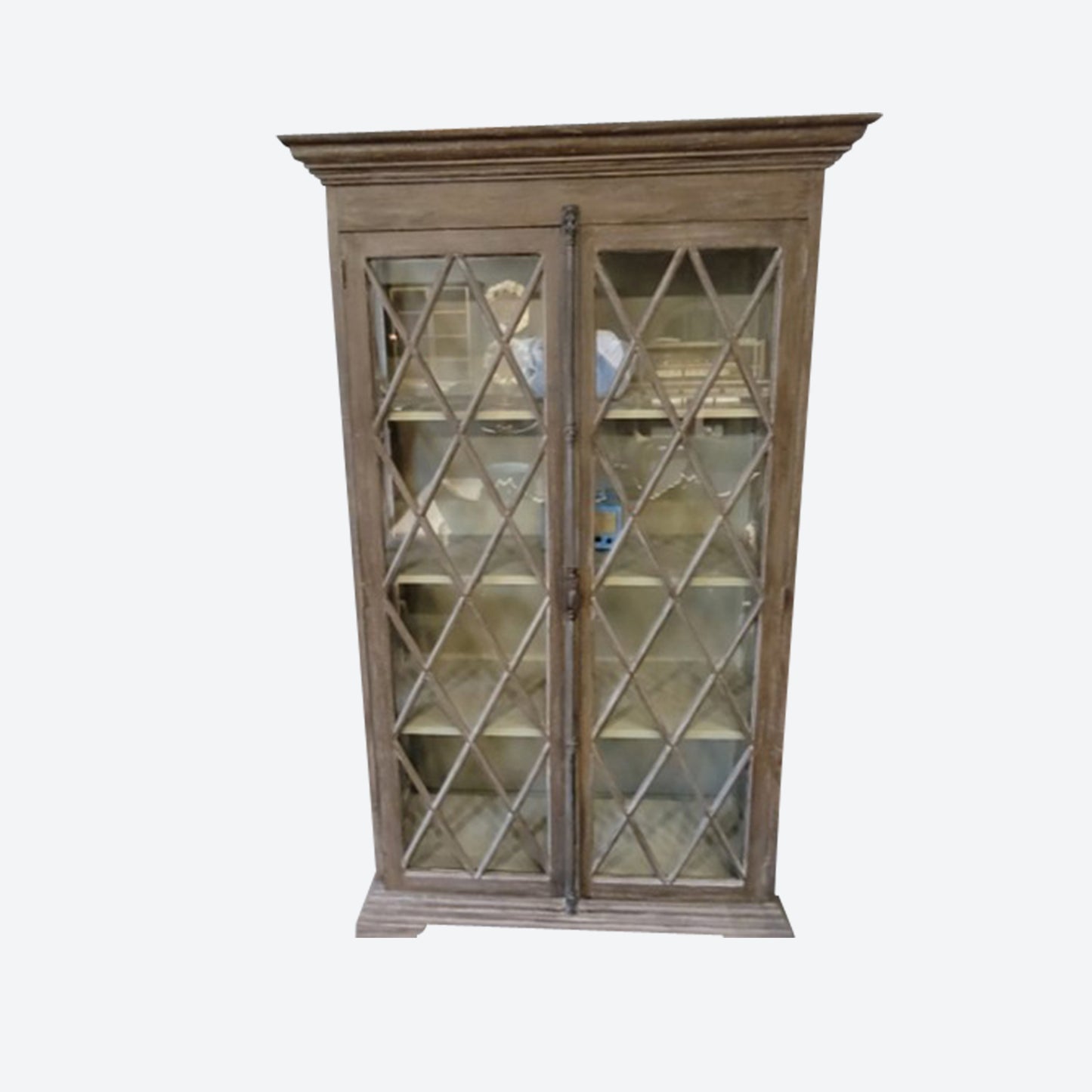 Dark GRAY WINE/ CERMAIC CEDAR WOOD CABINET WITH DIAMOND STRIPES -SK -SKU 1063