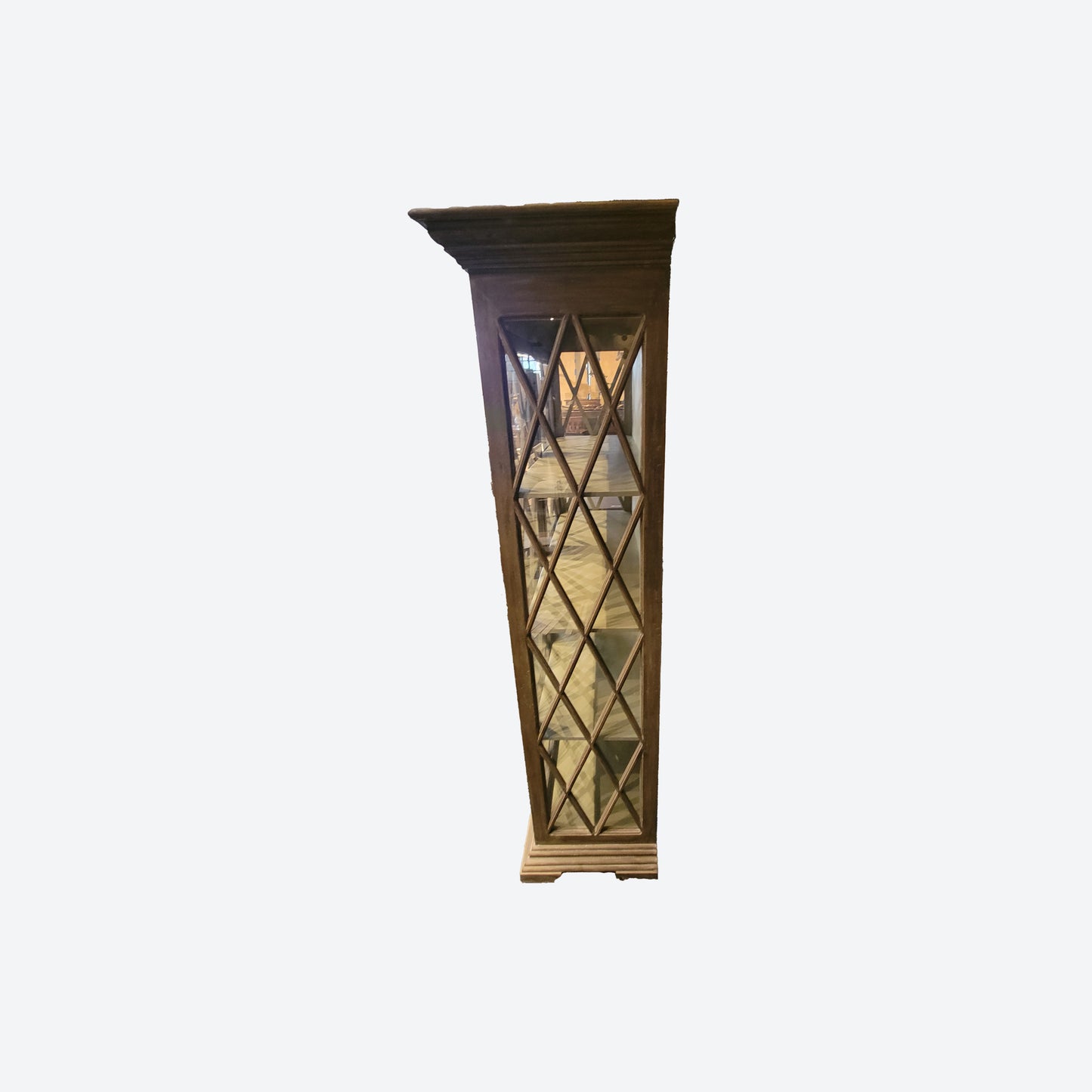 Dark GRAY WINE/ CERMAIC CEDAR WOOD CABINET WITH DIAMOND STRIPES -SK -SKU 1063