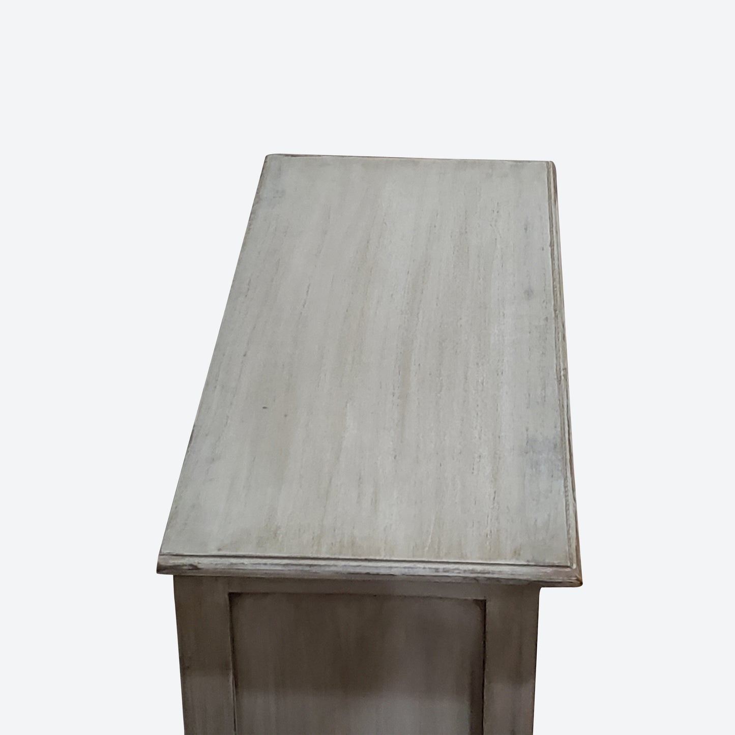 Light GRAY CEDAR WOOD CENTER CONSOLE TABLE WITH HANDCARVED MANDALA -SK- SKU 1064