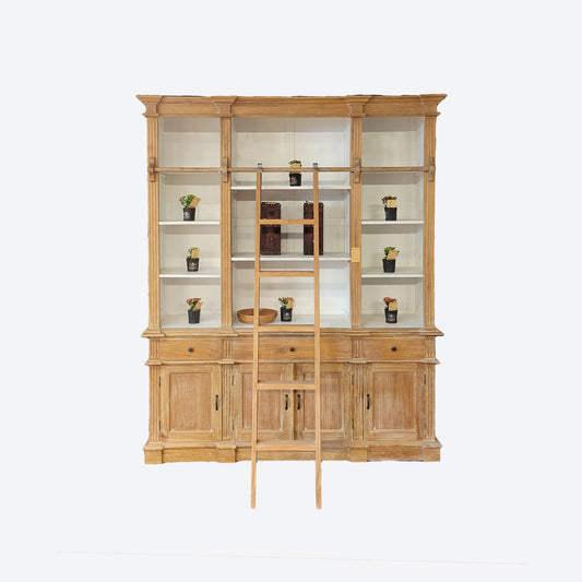 LIGHT BROWN CEDAR WOOD CABINET WITH LADDER - SK- SKU 1065