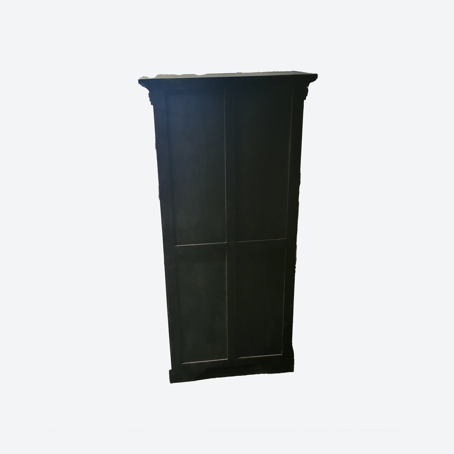 BLACK CEDAR WOOD CABINET WITH GOLD ACCENTS (SINGLE SIZE) [METAL KNOB AND MECHANISM] -SK- SKU 1066
