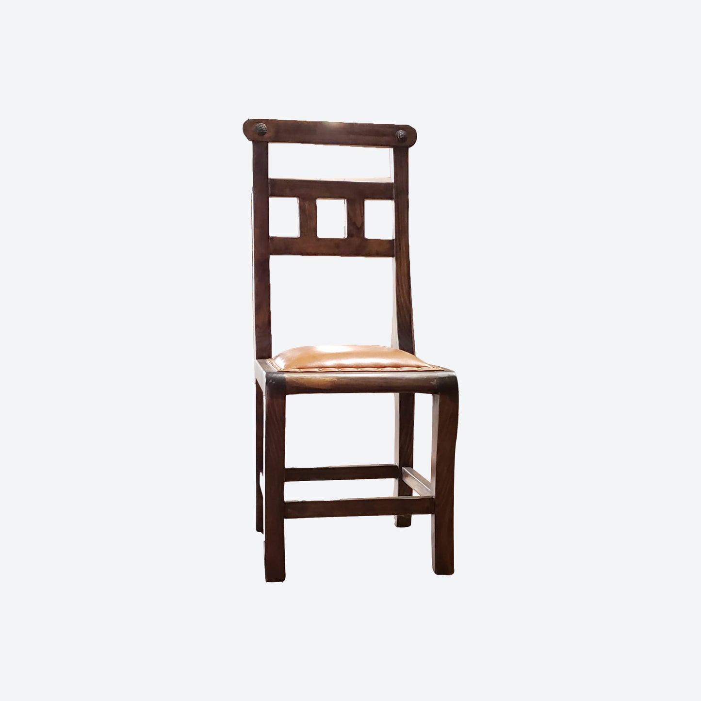 Mesquite Wood DINING TABLE SET WITH 6 Genuine COWHIDE CHAIRS [PATINA BROWN--SK) (SKU 1073)