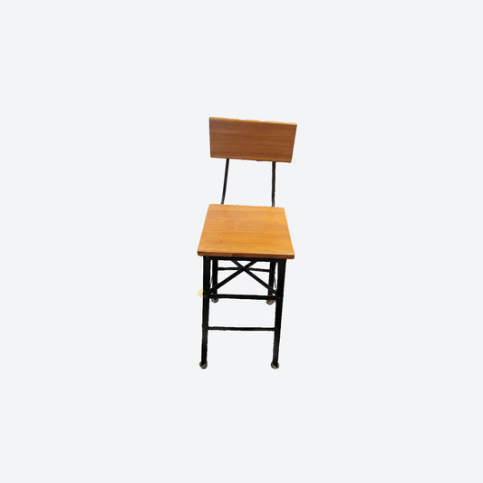 TEAK BARSTOOL WITH METAL LEGS -SK- SKU 1080