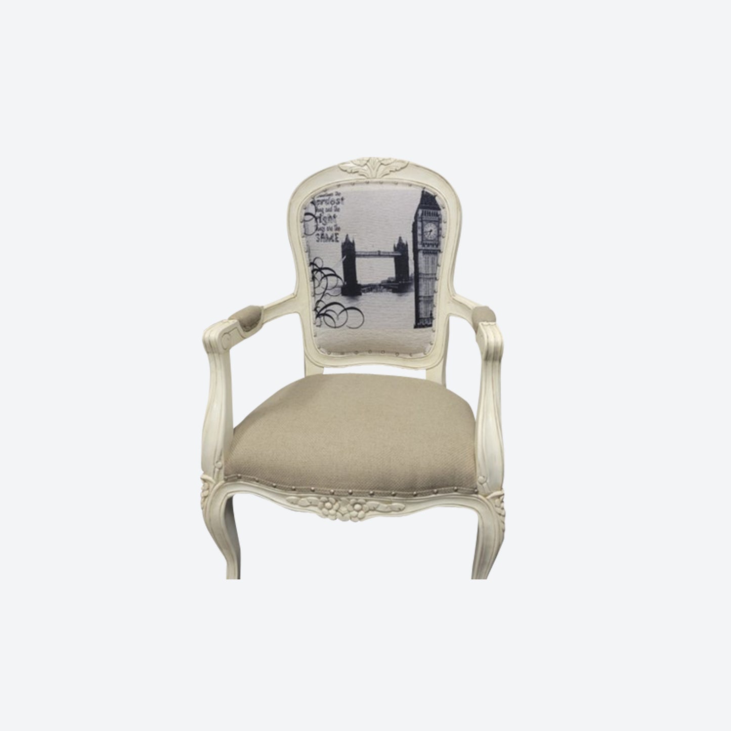 London BRIDGE ACCENT CHAIR WITH WHITE TRIM- SK- SKU 1092