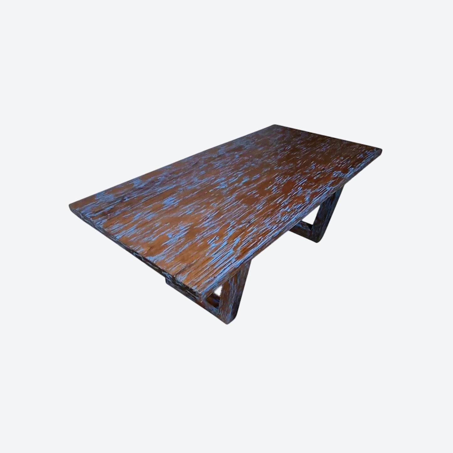 Teak Bluewash Dining Table Set Of 6 Chairs And [1 Table] -SK- SKU 1096