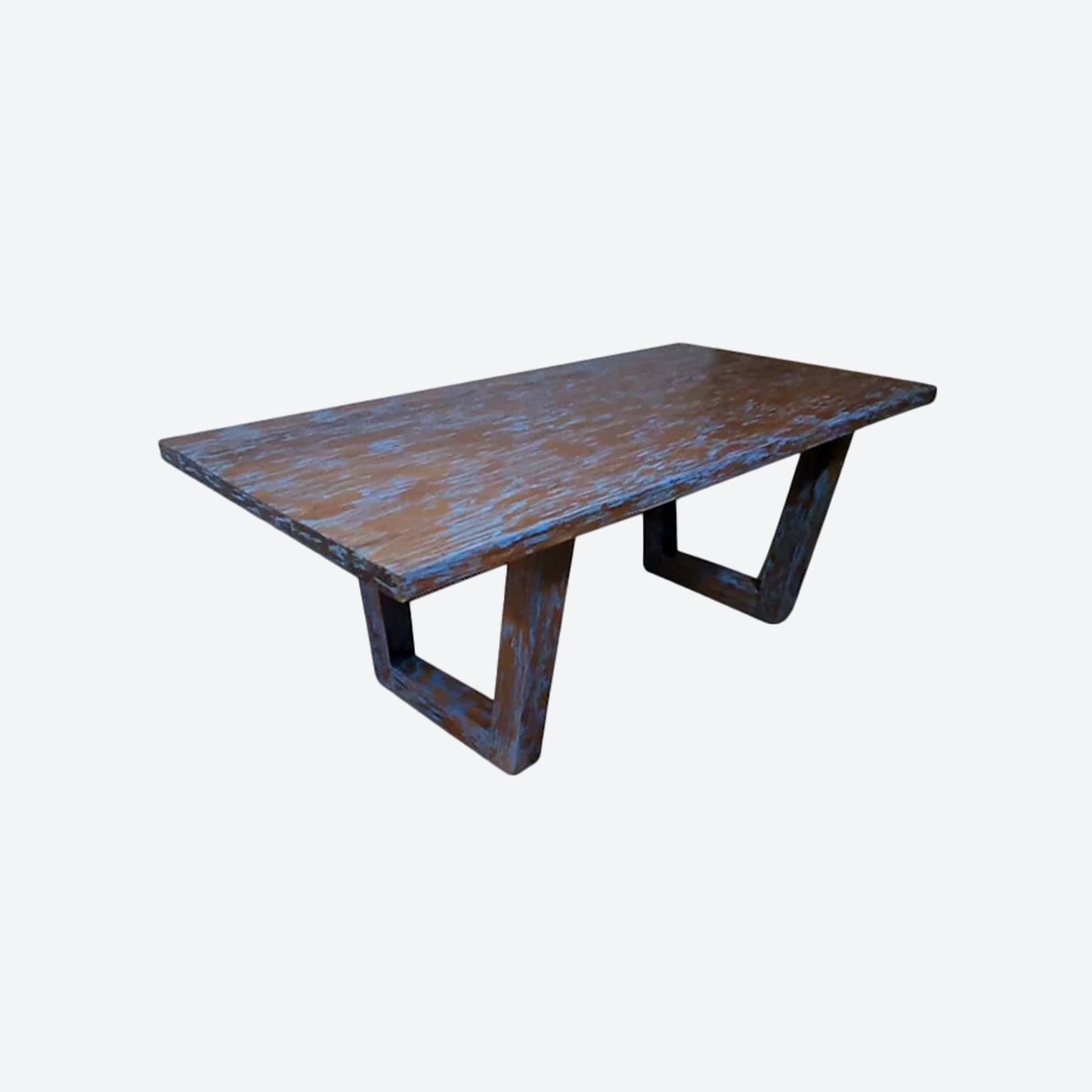 Teak Bluewash Dining Table Set Of 6 Chairs And [1 Table] -SK- SKU 1096
