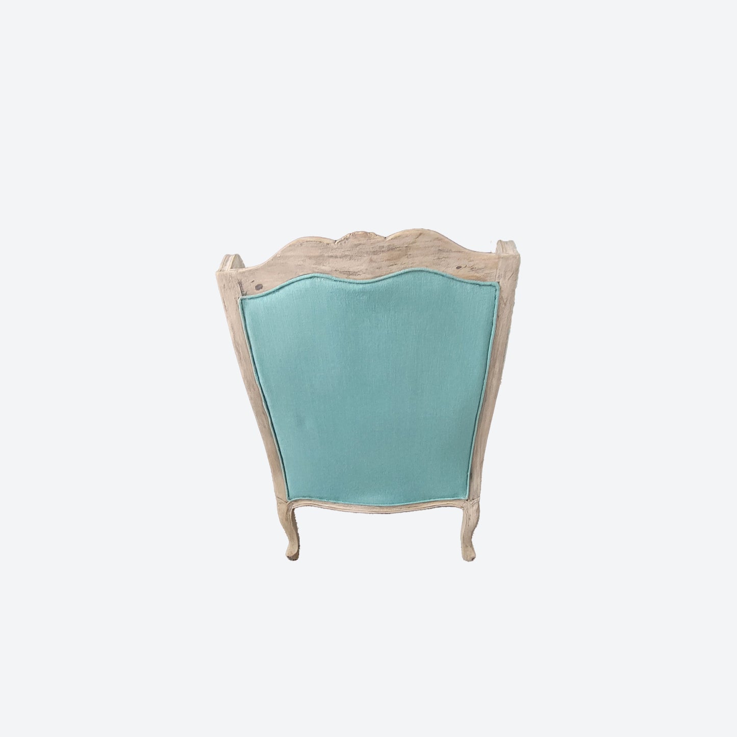 Teal Tufted Organic Canvas Fabric Sofa Chairs With Cedar Wood Trim -SK- SKU 1097