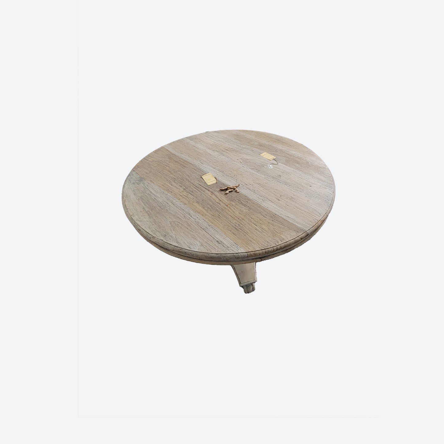Round Rustic Cedar Wood Dining Table Set ( TABLE ONLY = $745) With 6 Black Rustic Cedar Wood Chairs -SK (SKU 1108)