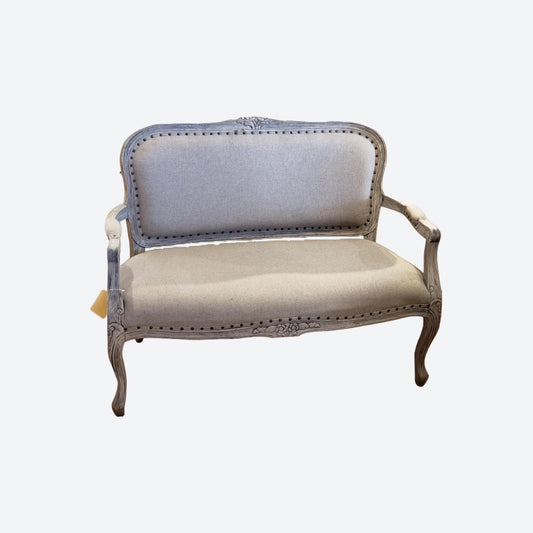 ORGANIC CANVAS FABRIC [Non Tufted]  2 SEATER FRENCH SETTEE -SK- SKU 1110