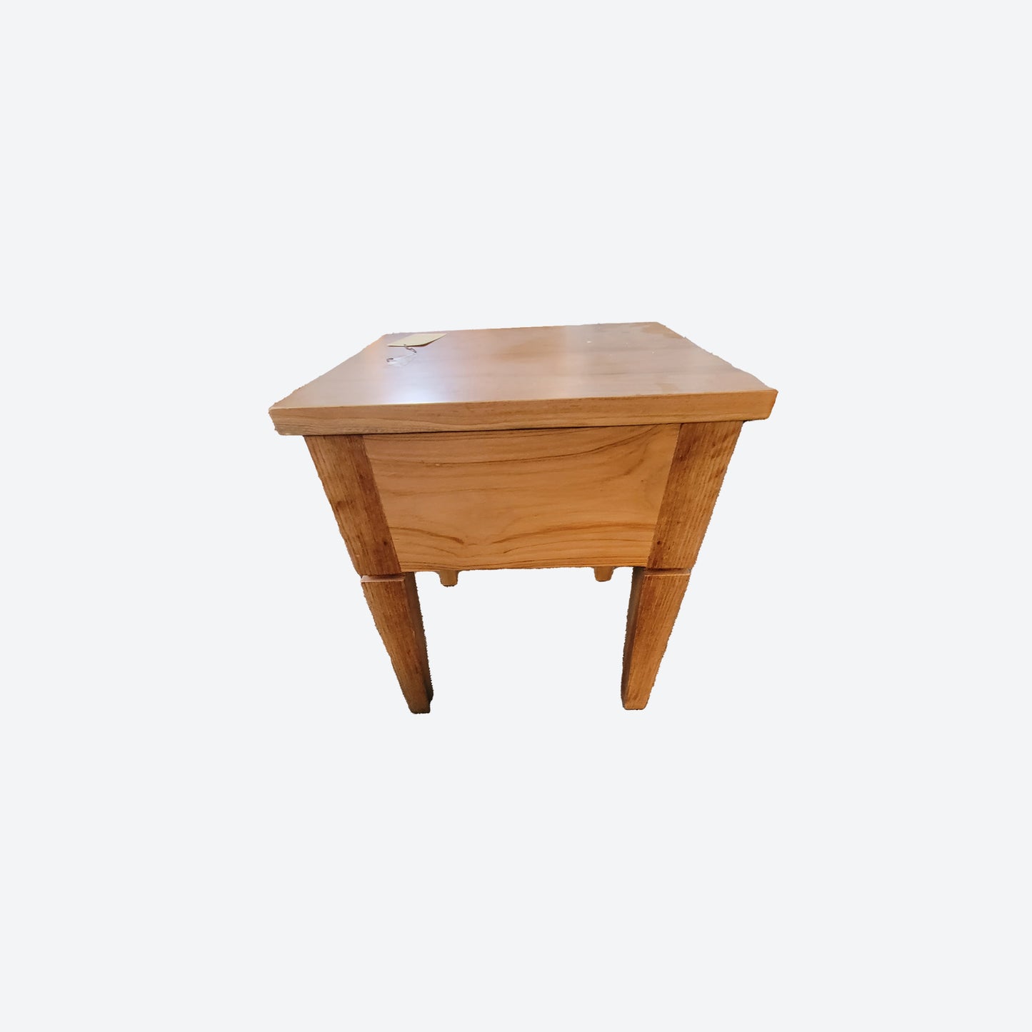 MID CENTURY TEAK SIDE/ ACCENT TABLE WITH 3D RIDGES -SK- SKU 1115