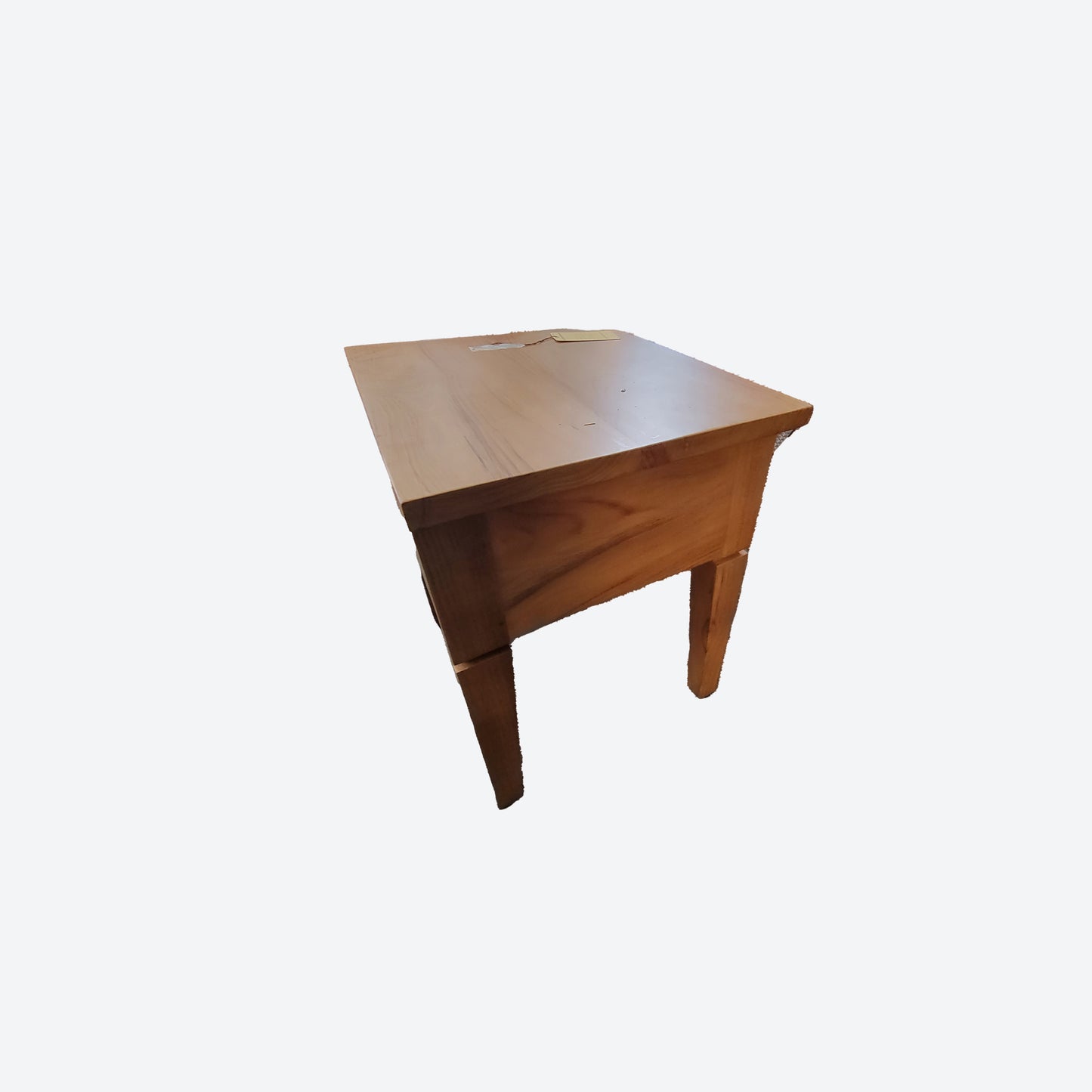 MID CENTURY TEAK SIDE/ ACCENT TABLE WITH 3D RIDGES -SK- SKU 1115