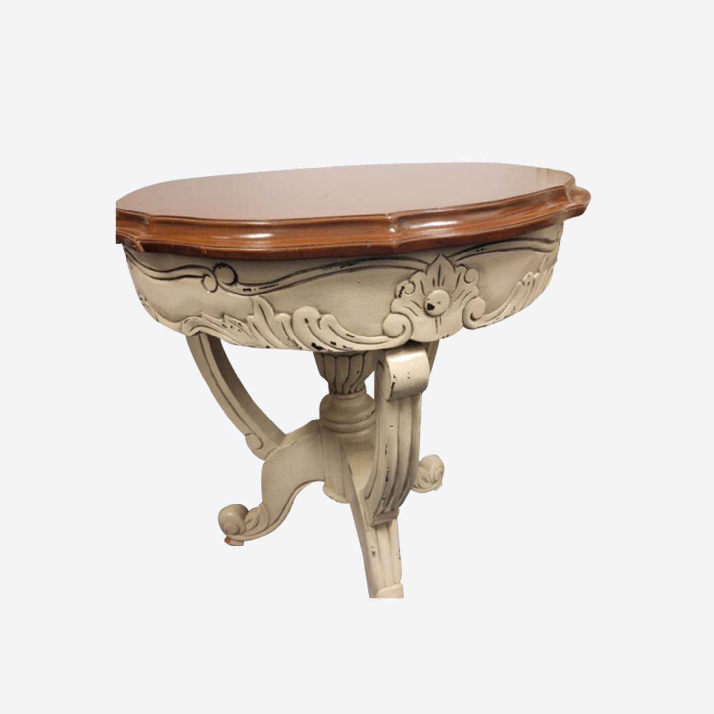 Cedar WOOD ACCENT TABLE WITH WHITE BASE AND LEGS -SK- SKU 1127