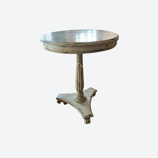 Rustic GREEN SIDE TABLE WITH RIDGE ACCENTS -SK- SKU 1128