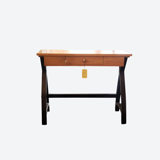 Teak Center Console With Single Drawer [Curved Legs] -SK- SKU 1143