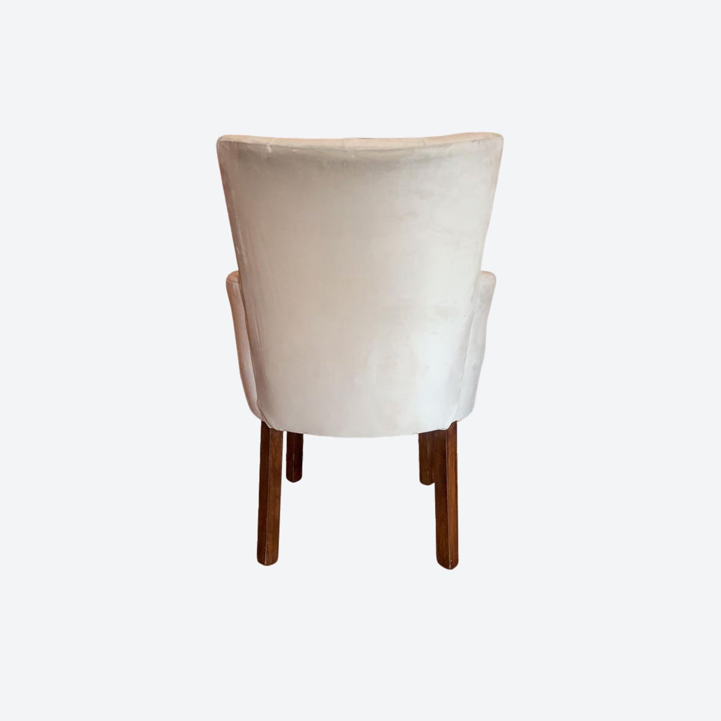 Light Gray Tufted Velvet Accent Chair  [Mesquite Wood Legs And Frame]- SK- SKU 1151